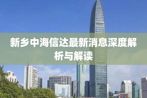 新乡中海信达最新消息深度解析与解读