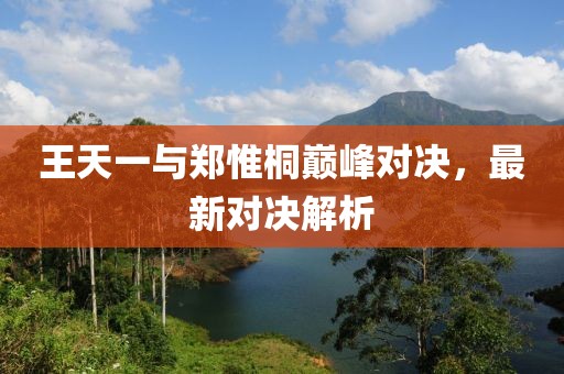 王天一与郑惟桐巅峰对决，最新对决解析
