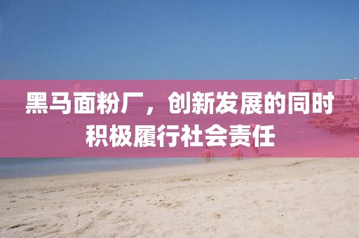 黑马面粉厂，创新发展的同时积极履行社会责任