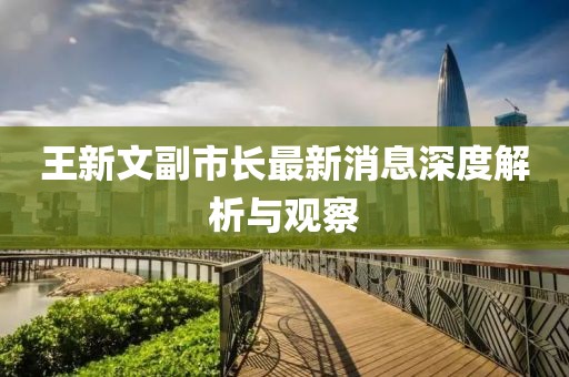 王新文副市长最新消息深度解析与观察