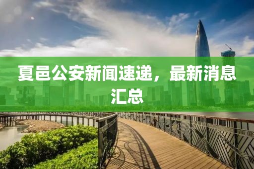 夏邑公安新闻速递，最新消息汇总