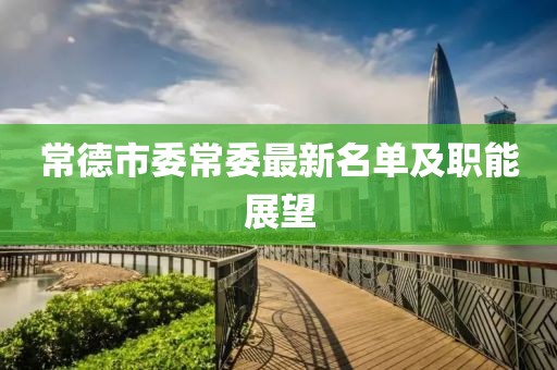 常德市委常委最新名单及职能展望