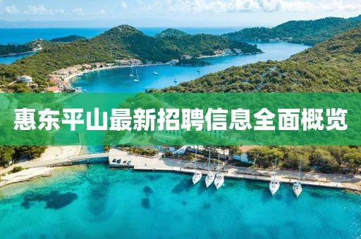 惠东平山最新招聘信息全面概览