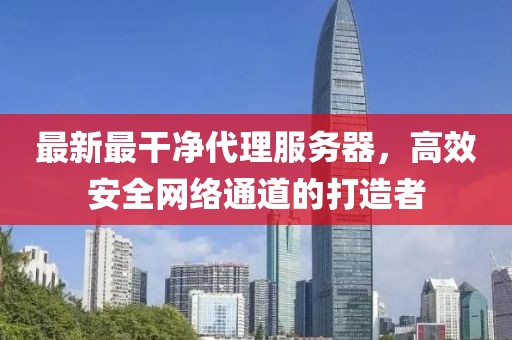 最新最干净代理服务器，高效安全网络通道的打造者
