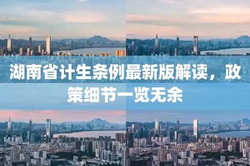 湖南省计生条例最新版解读，政策细节一览无余