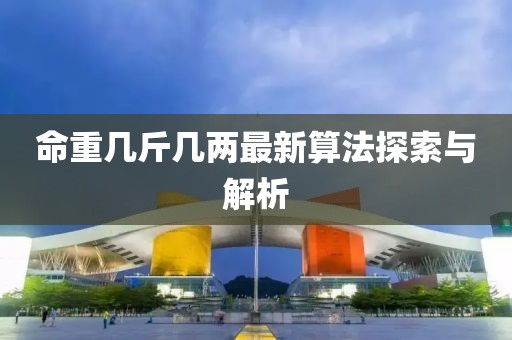 命重几斤几两最新算法探索与解析