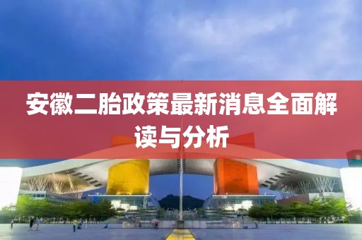 安徽二胎政策最新消息全面解读与分析