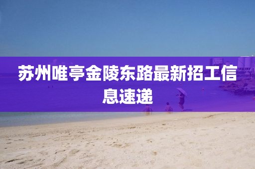 苏州唯亭金陵东路最新招工信息速递