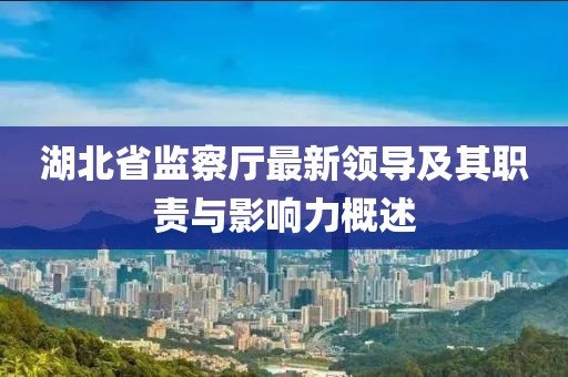 湖北省监察厅最新领导及其职责与影响力概述