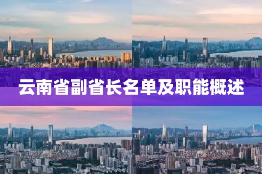 云南省副省长名单及职能概述