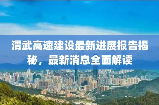 渭武高速建设最新进展报告揭秘，最新消息全面解读