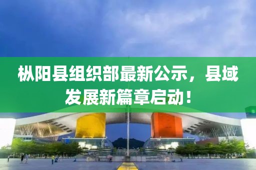 枞阳县组织部最新公示，县域发展新篇章启动！