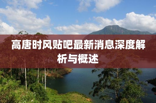 高唐时风贴吧最新消息深度解析与概述