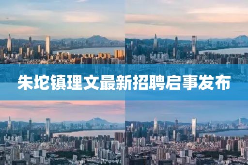 朱坨镇理文最新招聘启事发布