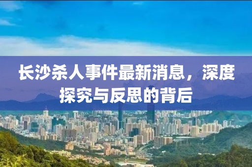 长沙杀人事件最新消息，深度探究与反思的背后