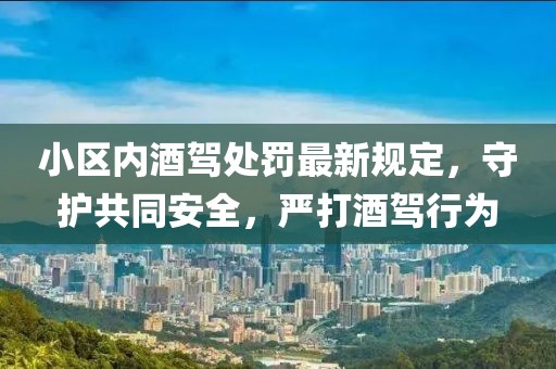 小区内酒驾处罚最新规定，守护共同安全，严打酒驾行为