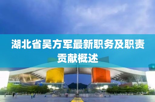 湖北省吴方军最新职务及职责贡献概述