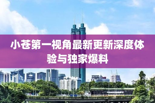 小苍第一视角最新更新深度体验与独家爆料
