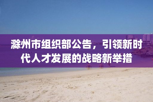 滁州市组织部公告，引领新时代人才发展的战略新举措