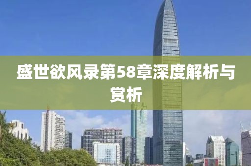 盛世欲风录第58章深度解析与赏析
