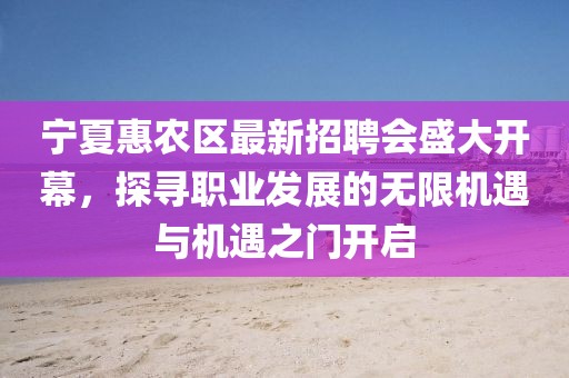 宁夏惠农区最新招聘会盛大开幕，探寻职业发展的无限机遇与机遇之门开启
