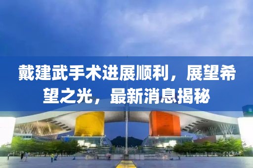 戴建武手术进展顺利，展望希望之光，最新消息揭秘