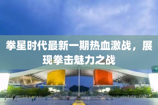 拳星时代最新一期热血激战，展现拳击魅力之战