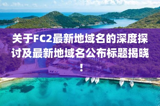 关于FC2最新地域名的深度探讨及最新地域名公布标题揭晓！