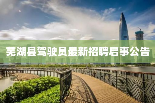 芜湖县驾驶员最新招聘启事公告