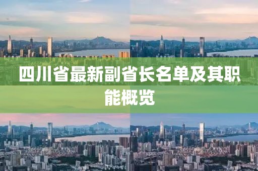 四川省最新副省长名单及其职能概览