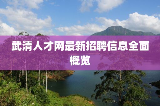 武清人才网最新招聘信息全面概览