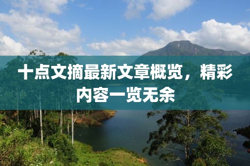 十点文摘最新文章概览，精彩内容一览无余