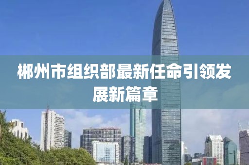 郴州市组织部最新任命引领发展新篇章