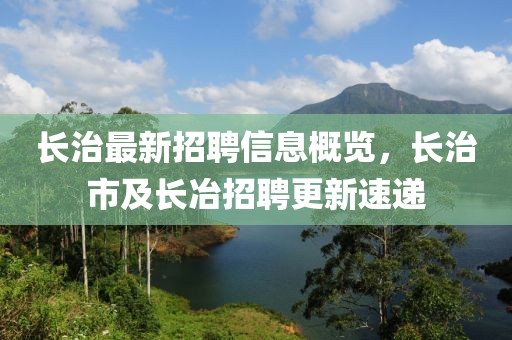 长治最新招聘信息概览，长治市及长冶招聘更新速递