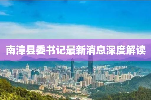 南漳县委书记最新消息深度解读