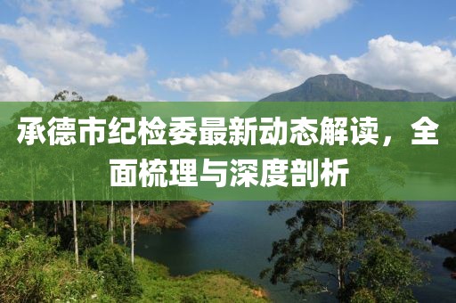 承德市纪检委最新动态解读，全面梳理与深度剖析