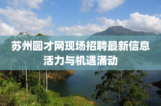 苏州圆才网现场招聘最新信息活力与机遇涌动