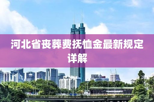 河北省丧葬费抚恤金最新规定详解
