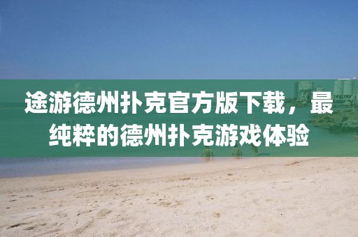 途游德州扑克官方版下载，最纯粹的德州扑克游戏体验