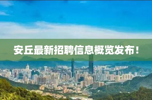 安丘最新招聘信息概览发布！