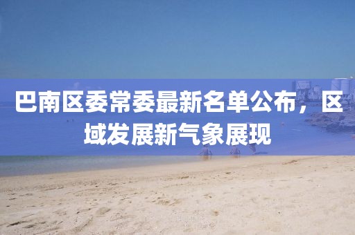 巴南区委常委最新名单公布，区域发展新气象展现