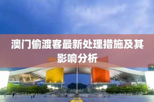 澳门偷渡客最新处理措施及其影响分析