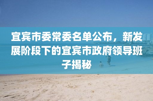 宜宾市委常委名单公布，新发展阶段下的宜宾市政府领导班子揭秘