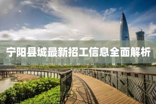宁阳县城最新招工信息全面解析