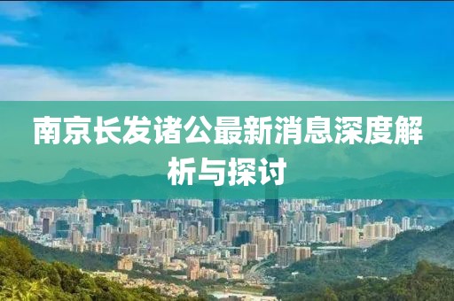 南京长发诸公最新消息深度解析与探讨