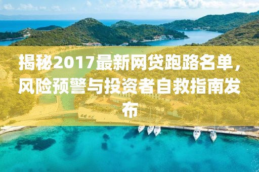揭秘2017最新网贷跑路名单，风险预警与投资者自救指南发布