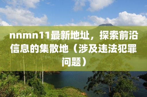 nnmn11最新地址，探索前沿信息的集散地（涉及违法犯罪问题）