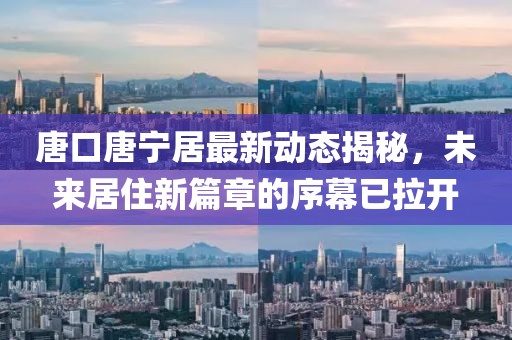 唐口唐宁居最新动态揭秘，未来居住新篇章的序幕已拉开