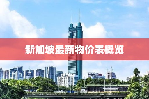 新加坡最新物价表概览