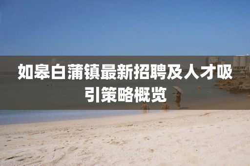 如皋白蒲镇最新招聘及人才吸引策略概览